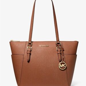 Michael Kors Saffiano Leather Charlotte Tan Tote